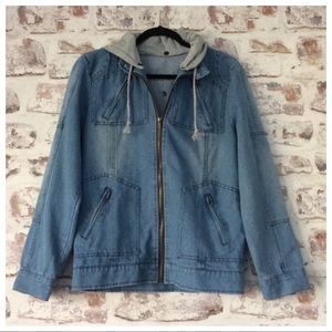 Hooded jean jacket
